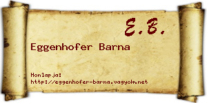 Eggenhofer Barna névjegykártya